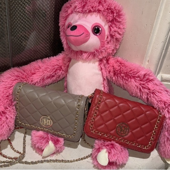 Badgley Mischka Handbags - BADGLEY MISCHKA CROSSBODY BAG NWT RED OR PUTTY